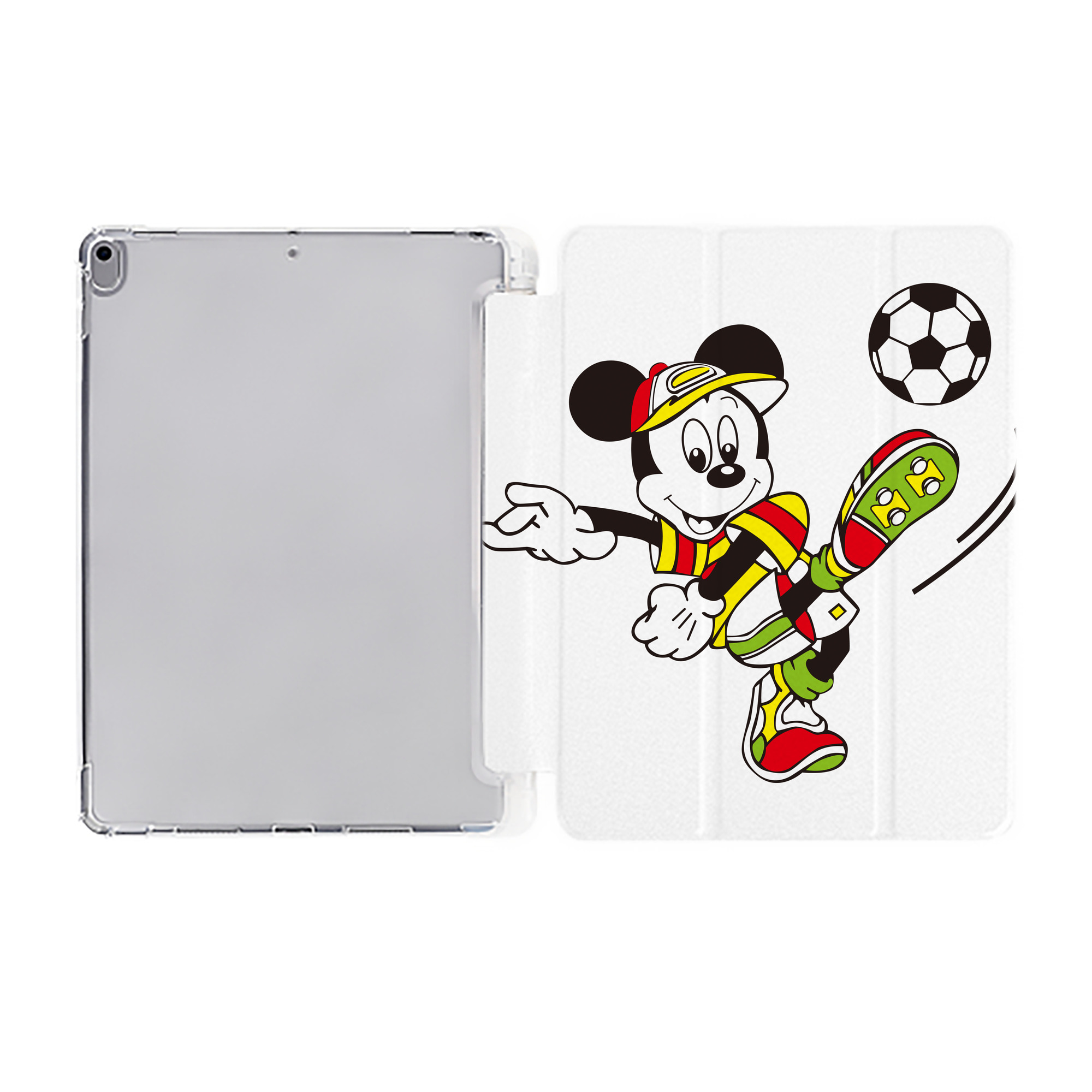 （画像用） ミッキーマウス Mickey Mouse IPad ケース ペン収納付き 三つ折りスタンド PUレザー×シリコン 対応機種9.5/10.5/10.9インチ